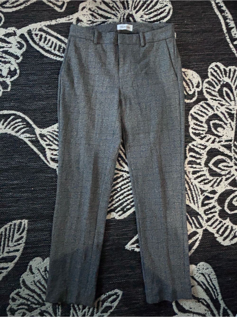 Calvin Klein Charcoal Gray Straight-Leg Dress Pants